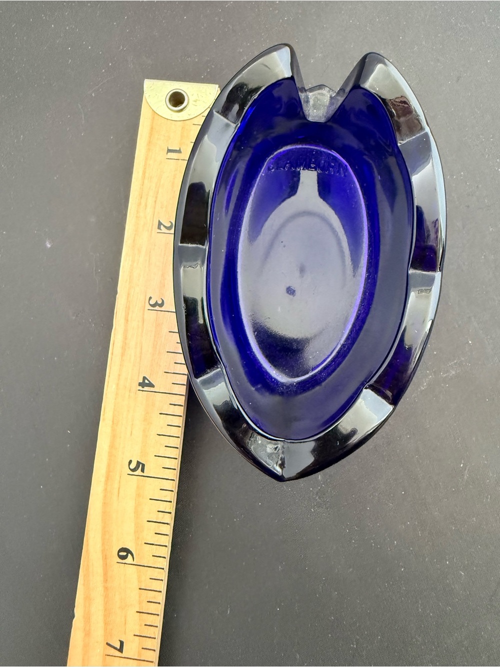 VINTAGE Clamborn Fenton Cobalt Blue Glass SLOTTED SPOON REST Holder - Picture 7 of 8